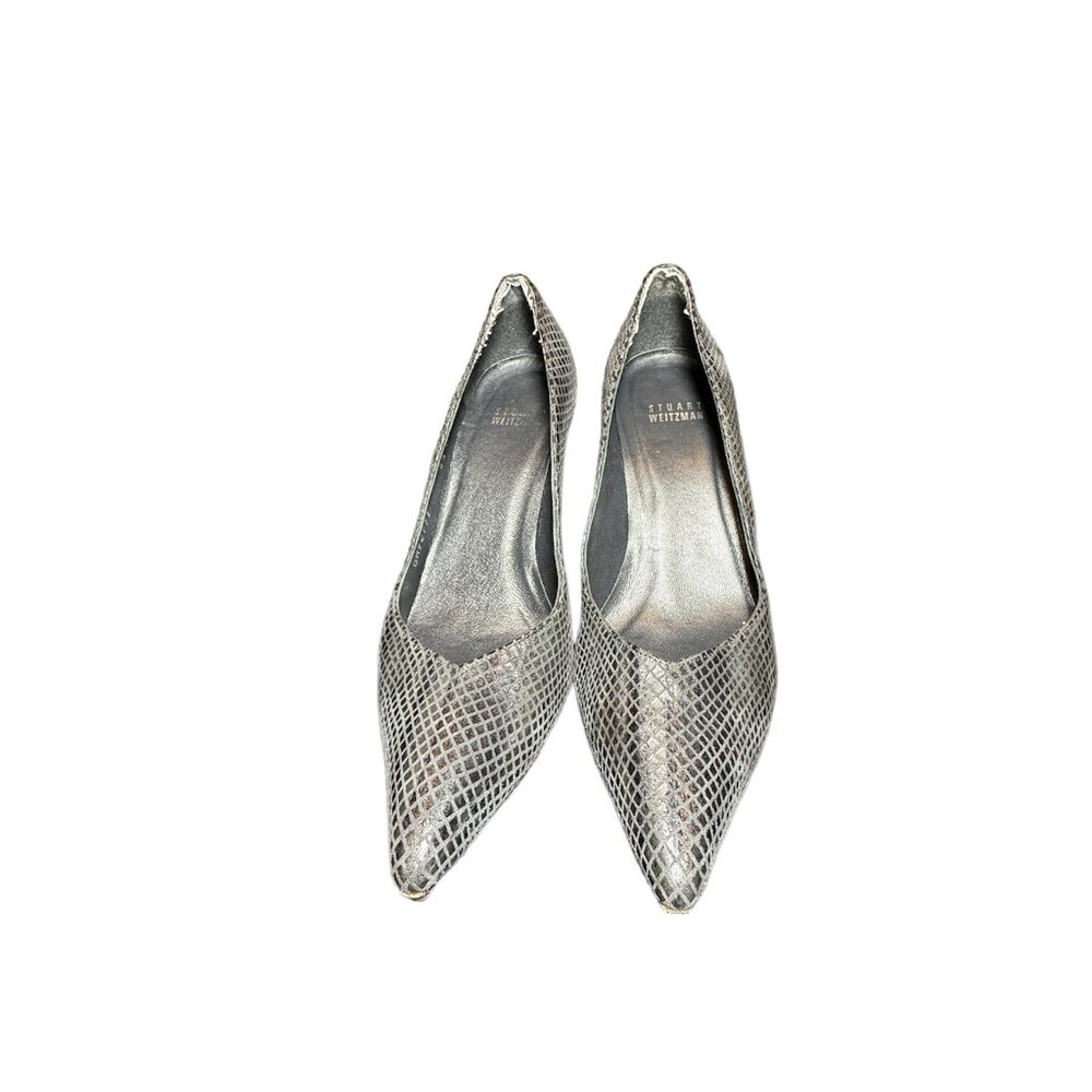 Stuart Weitzman silver snake heels 6.5 shoes